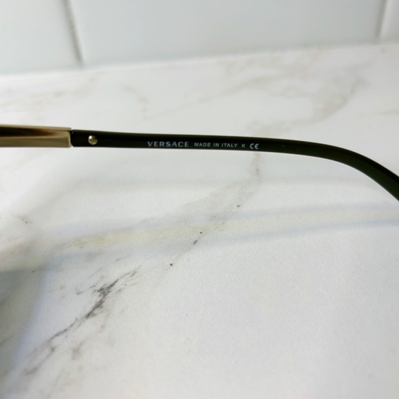 AUTHENTIC Versace Men's Sunglasses 4341 5262/4T - Green Aviator w/ Gold Accents - Picture 8 of 11